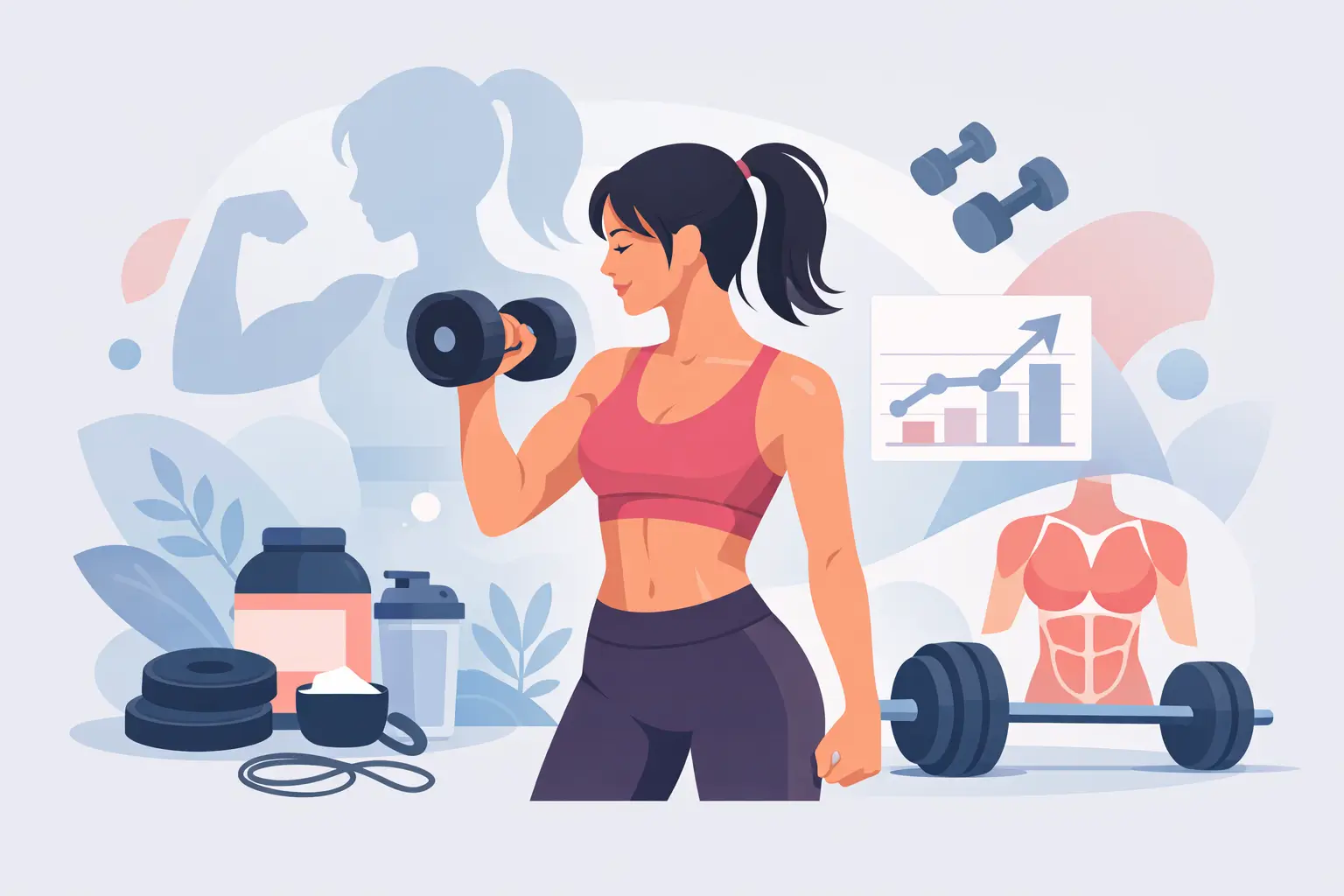 Ganho de massa muscular feminino na prática