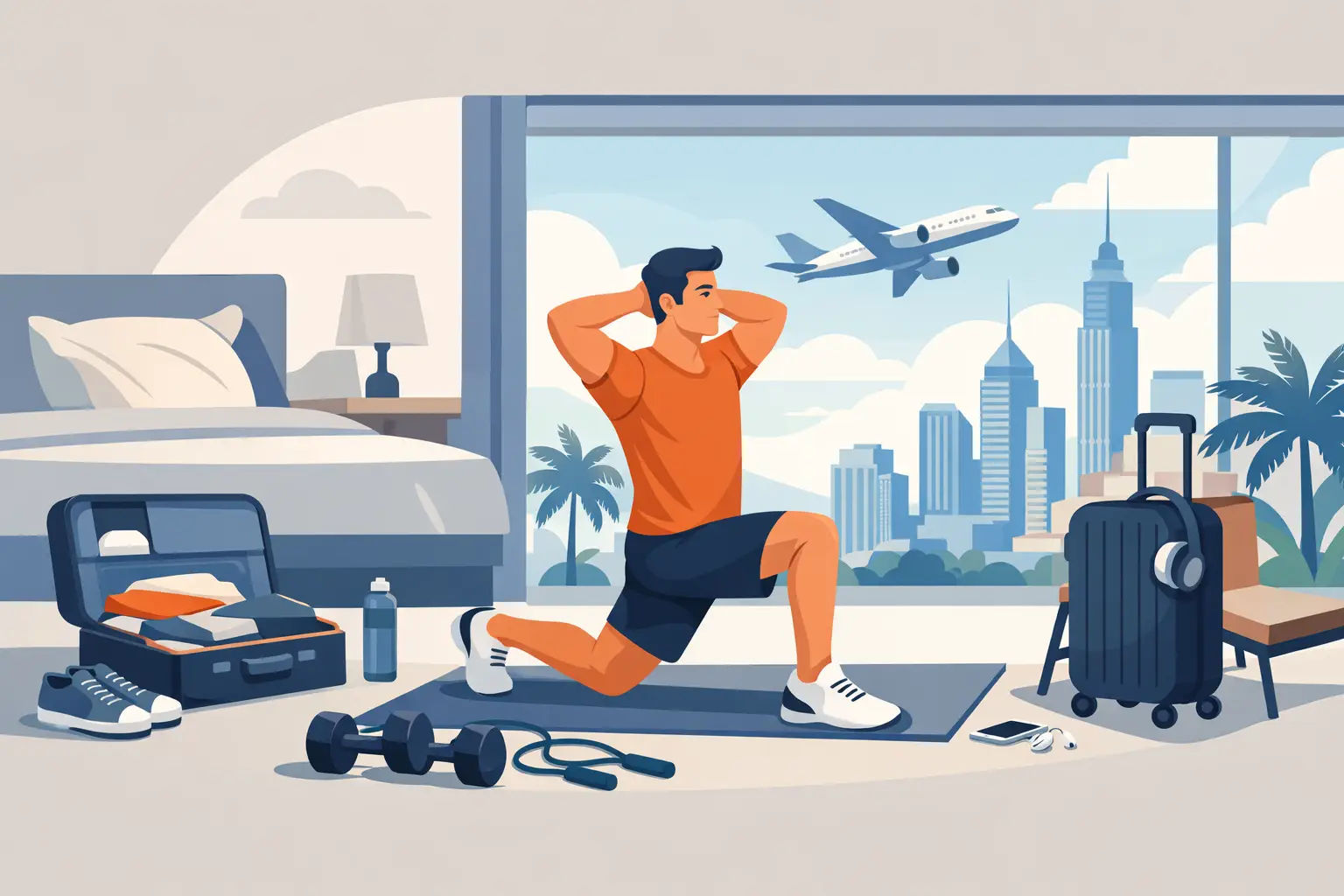 Como adaptar treino em viagem sem perder ritmo