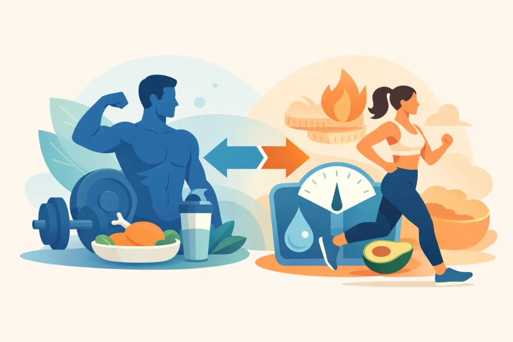 Ganho de massa muscular e perda de gordura